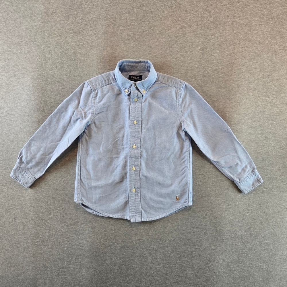 Polo Ralph Lauren Oxford Shirt Kids Size 5 Light Blue Long Sleeve Button Down